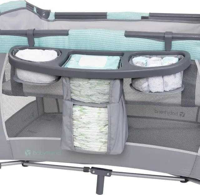 Alt view image 5 of 7 - Baby Trend Lil Snooze Deluxe III Nursery Center Playard, Cozy Mint