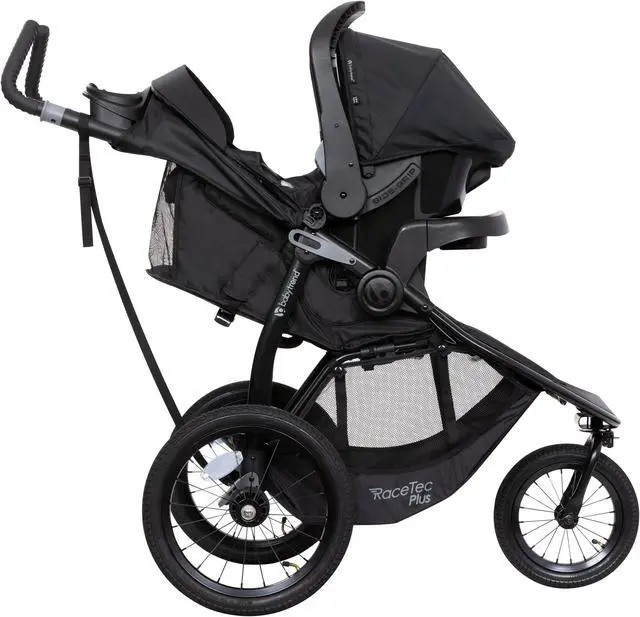 Alt view image 3 of 7 - Baby Trend Expedition® Race Tec PLUS Jogger Travel System with EZ-Lift 35 PLUS Infant Car Seat, Ultra Black