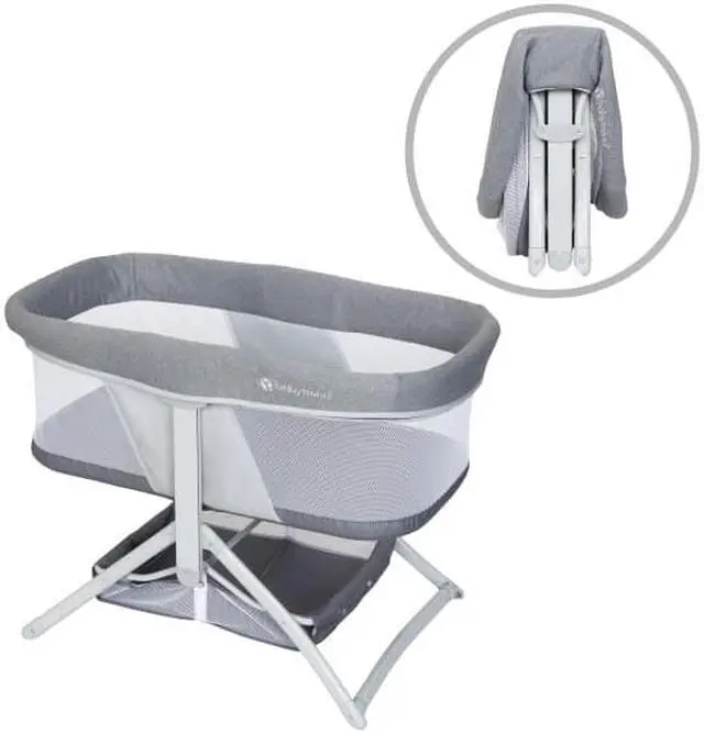 Main image of Baby Trend Quick-Fold 2-in-1 Rocking Bassinet, Shadow Stone Gray