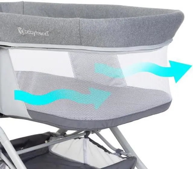 Alt view image 2 of 7 - Baby Trend Quick-Fold 2-in-1 Rocking Bassinet, Shadow Stone Gray