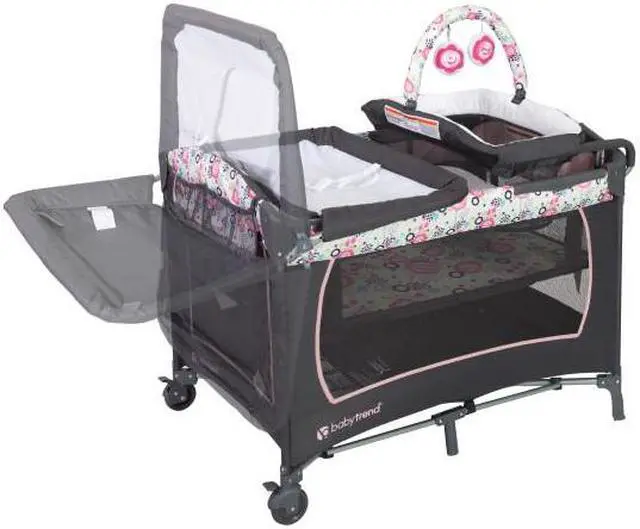 Alt view image 4 of 12 - Baby Trend Lil Snooze Deluxe Nursery Center Playard, Flora
