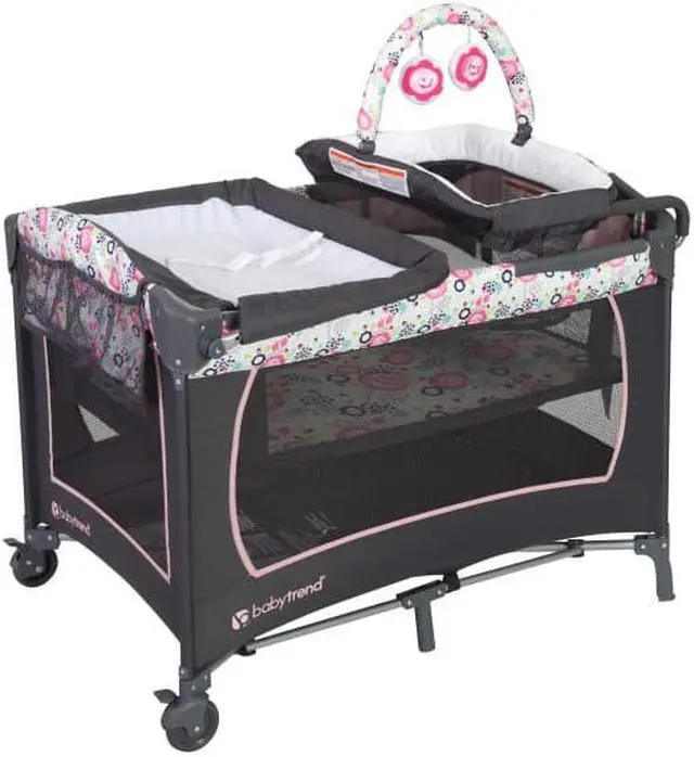 Main image of Baby Trend Lil Snooze Deluxe Nursery Center Playard, Flora