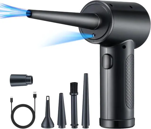 Alt view image 7 of 7 - Wireless Air Duster Compressed Air Blower Gun 51000RPM Electric Air Duster for Computer Keyboard Camera Cleaning