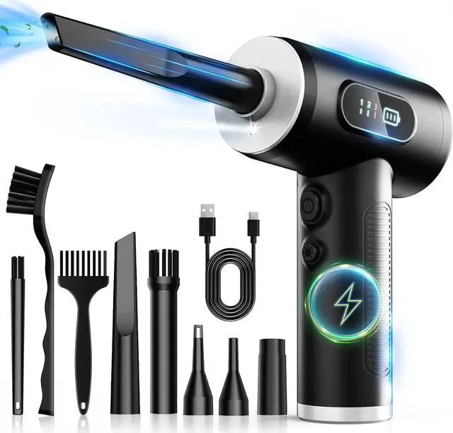 Main image of 1 Set Electric Air Duster Cordless Handheld Vacuum Cleaner Compressed Air Duster Machine for Computer Keyboard Lens Window Cleaning