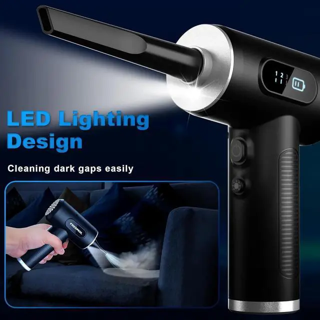 Alt view image 3 of 7 - 1 Set Electric Air Duster Cordless Handheld Vacuum Cleaner Compressed Air Duster Machine for Computer Keyboard Lens Window Cleaning