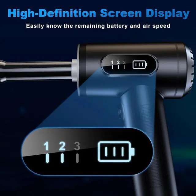 Alt view image 4 of 7 - 1 Set Electric Air Duster Cordless Handheld Vacuum Cleaner Compressed Air Duster Machine for Computer Keyboard Lens Window Cleaning