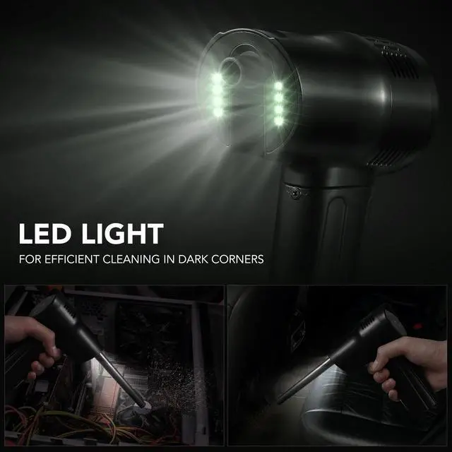 Alt view image 7 of 7 - Compressed Air Duster Cordless Rechargeable Air Cleaner for Electronics Keyboard Car Interior Vent Home