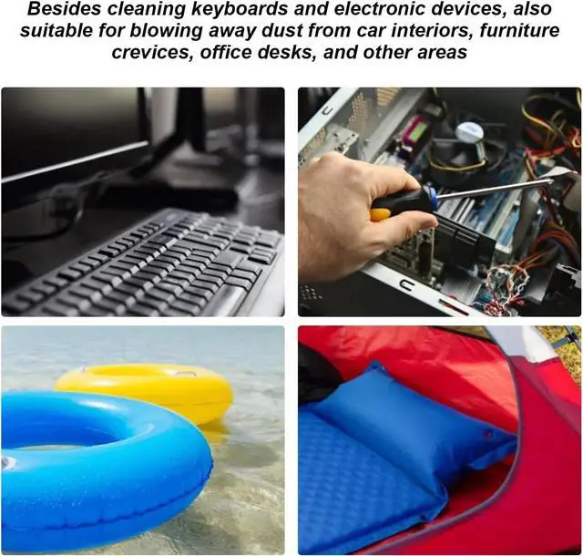 Alt view image 4 of 6 - Portable Compressed Air Duster, 80000RPM Stepless Adjustment Electric Air Duster for Keyboard Cleaner,Rechargeable Air Blower for Office Computers,Dust, Hairs,1100mAh Battery A59942