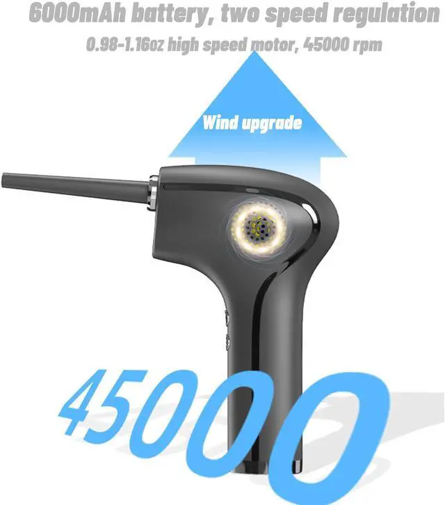 Alt view image 6 of 6 - Compressed Air Duster Keyboard Cleaner For Office No Canned Air Duster Reusable Good Replacement For Compressed Air Can Cordless Air Duster 6000MAh