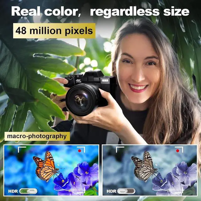 Alt view image 3 of 6 - 4K Digital Cameras for Photography 48MP Video Camera for Vlogging, WiFi & App Control, YouTube Vlogging Camera with 32GB TF Card