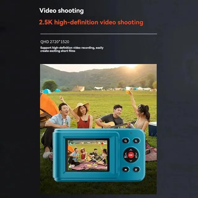 Alt view image 6 of 6 - Digital Camera 16x Digtal Zoom Auto Focus 2.5K HD 72MP Digital Camcorder Camera for Home Outdoor Travel White