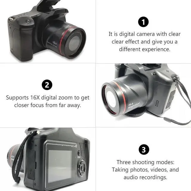 Alt view image 5 of 6 - Digital Camera Full HD Vlogging Camera for YouTube 3 Inch Screen Compact Camera for Beginners Teens Photography-Black
