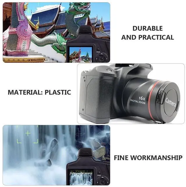 Alt view image 3 of 6 - Digital Camera Full HD Vlogging Camera for YouTube 3 Inch Screen Compact Camera for Beginners Teens Photography-Black