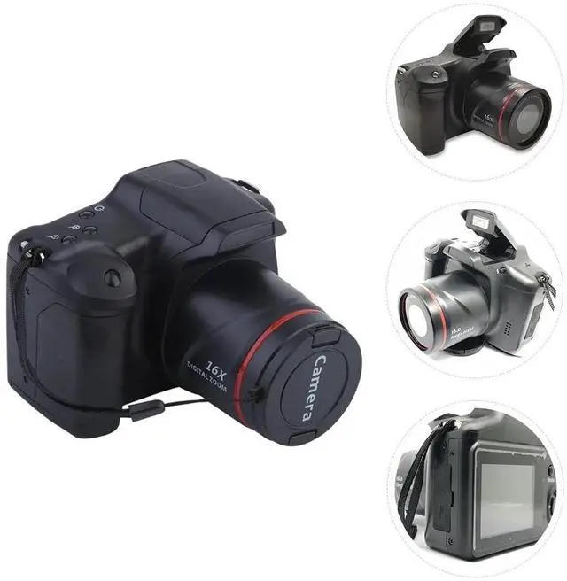 Alt view image 6 of 6 - Digital Camera 16X Optical Zoom Wide Angle 1080P Full Hd Video Optical Image Stabilization Vlogging Camera (Black)