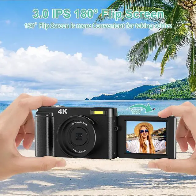 Alt view image 5 of 6 - Vlogging Camera 4K Digital Cameras 48MP for Photography Autofocus 16X Digital Zoom for YouTube with 32GB Card