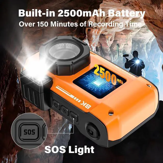 Alt view image 4 of 6 - Digital Camera 8K 70MP Autofocus Rugged Dustproof Shockproof Waterproof Camera with 32GB Card