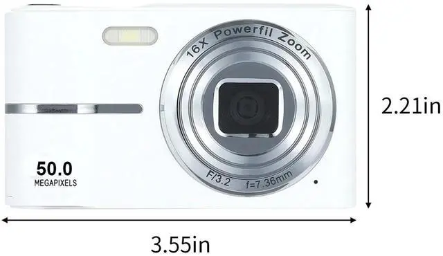 Alt view image 3 of 6 - 1080P High-definition Digital Camera 50 Million Photos 16x Digital Zoom Camera No Shaking Proof Home Camera White