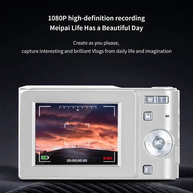 Alt view image 5 of 6 - 1080P High-definition Digital Camera 50 Million Photos 16x Digital Zoom Camera No Shaking Proof Home Camera White