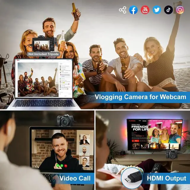 Alt view image 6 of 6 - 5K Digital Camera WiFi Autofocus Vlogging Camera 48MP Compact Video Camera for Youtube with 32G SD Card UV Filter