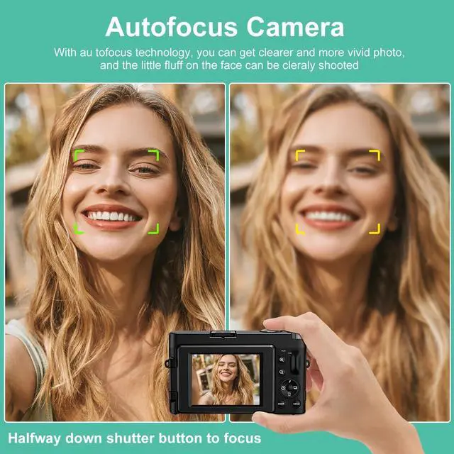Alt view image 4 of 6 - Vlogging Camera 4K Digital Cameras 48MP for Photography Autofocus 16X Digital Zoom for YouTube with 32GB Card