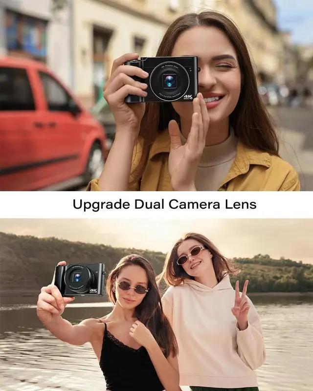 Alt view image 5 of 6 - Digital Camera 4K Ultra HD 64MP Vlog Dual Camera for Youtube with 32GB Card,16x Zoom Autofocus Video for Photography