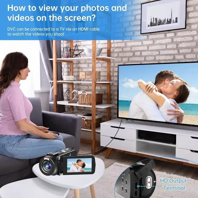 Alt view image 2 of 6 - Video Camera Camcorder Full HD 1080P 24MP IR Night Vision Vlogging Camera for YouTube 18X Digital Zoom 3.0 Inch 270 Degree Rotation Touch Screen with Tripod & Battery