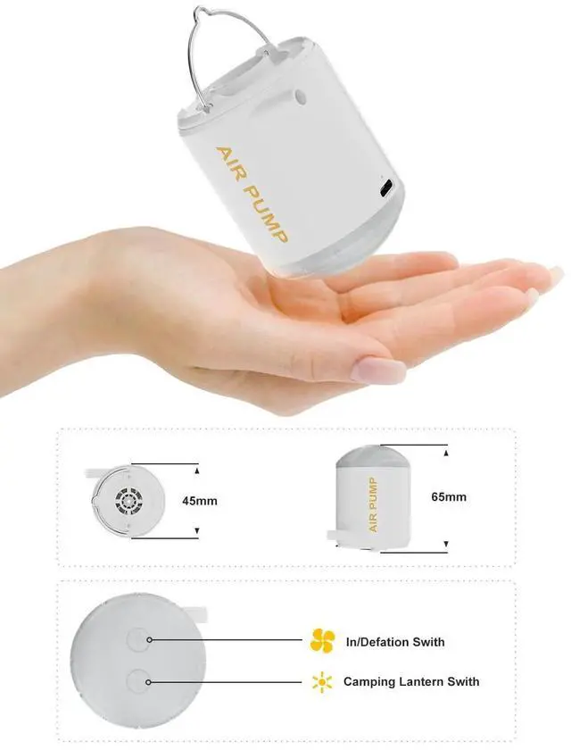 Alt view image 5 of 7 - Electric Air Pump Portable Air Mattress Pump for Inflatables Couch, Pool Float, Boat Toy, 110-120 Volt