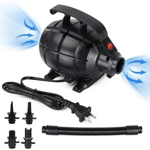 Alt view image 7 of 7 - Electric Pump for Inflatables Air Mattress Pump Air Bed Pool Toy Raft Boat Quick Electric Air Pump Black (AC Pump(600W))