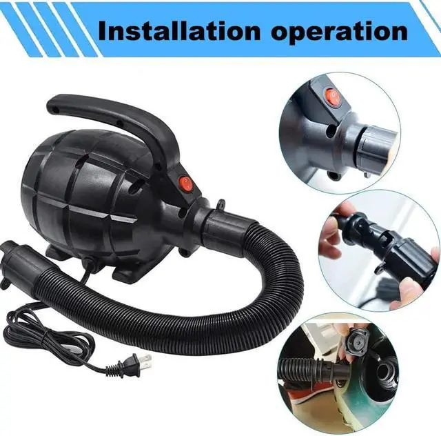 Alt view image 2 of 7 - Air Pump for Household Use, Portable Quick-Fill Electric Air Mattress Pump, Portable Air Mattress Pump, Party Office Home Suitable for Inflatables Pool, Airbeds