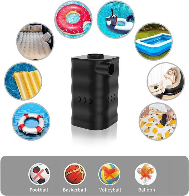 Alt view image 6 of 7 - Electric Air Pump - Portable Quick-Fill Inflator/Deflator Pumps, Air Mattress Pump for Inflatables Paddling Pools,Swimming Ring AC/110V