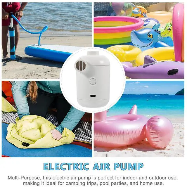 Alt view image 2 of 7 - 2500mAh Battery Rechargeable Electric Air Pump with 5 Nozzles Quickly Inflation/Deflation Portable Swimming Rings Air Mattress Pump for Outdoor