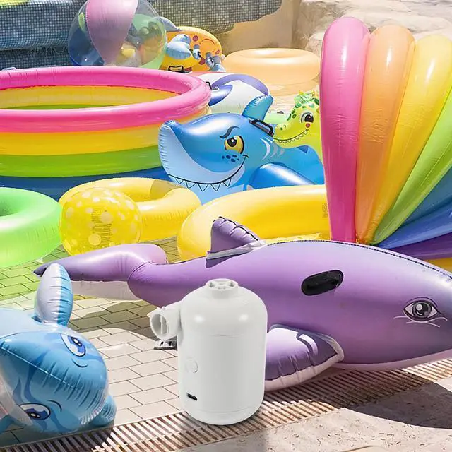 Alt view image 4 of 7 - 2500mAh Battery Rechargeable Electric Air Pump with 5 Nozzles Quickly Inflation/Deflation Portable Swimming Rings Air Mattress Pump for Outdoor