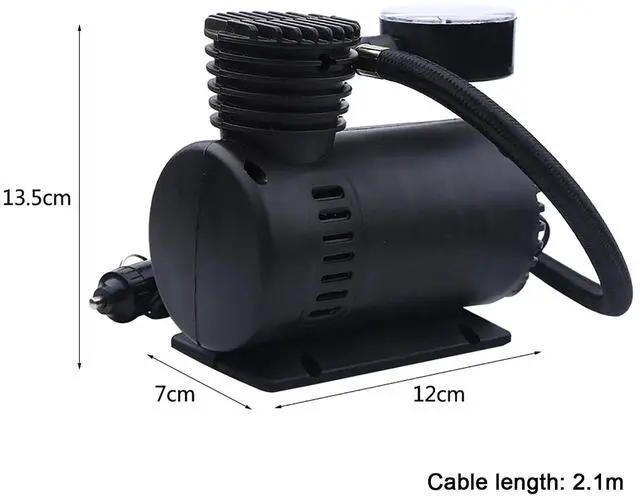 Alt view image 3 of 6 - Portable Infaltor Pump, Air Compressor for Bicycles, Car, Motorcycle, Inflatable Boats, Mini Air Compressor Electric Tire Infaltor Pump 12 V Car 300 PSI