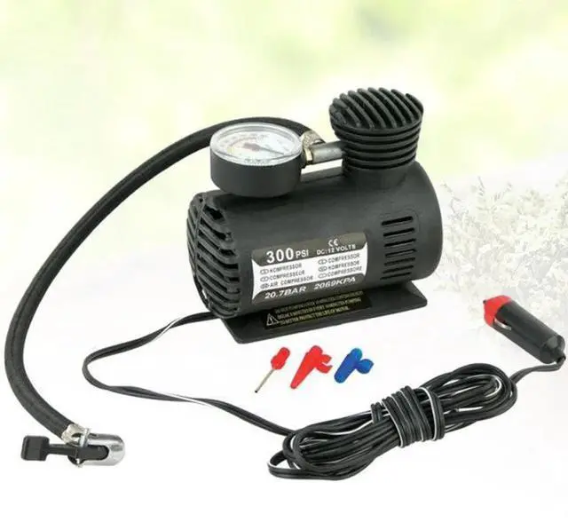 Alt view image 2 of 6 - 12V Car Tyre Inflator Air Compressor Metal Tire Inflator High Pressure Air Pump (Black)