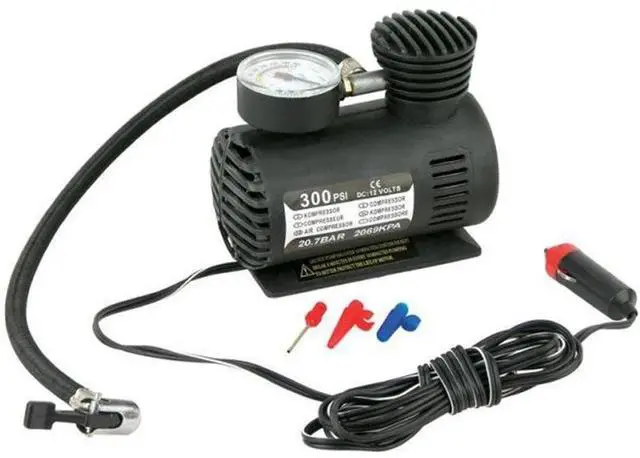 Main image of 12V Car Tyre Inflator Air Compressor Metal Tire Inflator High Pressure Air Pump (Black)