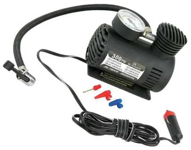 Alt view image 5 of 6 - 12V Car Tyre Inflator Air Compressor Metal Tire Inflator High Pressure Air Pump (Black)