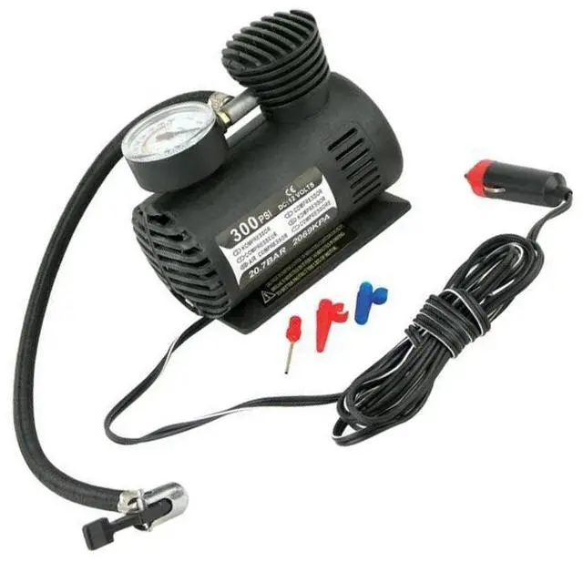 Alt view image 6 of 6 - 12V Car Tyre Inflator Air Compressor Metal Tire Inflator High Pressure Air Pump (Black)