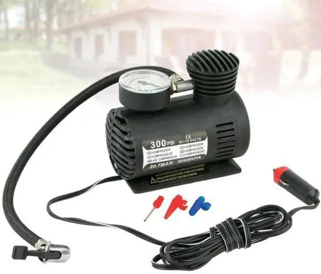 Alt view image 4 of 6 - 12V Car Tyre Inflator Air Compressor Metal Tire Inflator High Pressure Air Pump (Black)