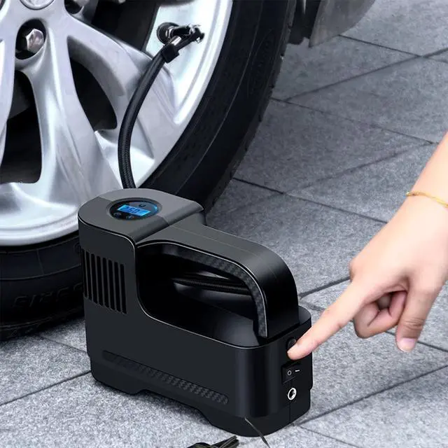 Alt view image 4 of 7 - Cordless Tire Inflator Air Pump, 20V Rechargeable Air Compressor with Digital Pressure Gauge and 12V Car Power Adapter, Portable