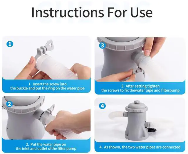 Alt view image 6 of 7 - Pool Filter Pump Energy Efficient, ABS Gray, 8.66*8.26*8.26" 330 GPH