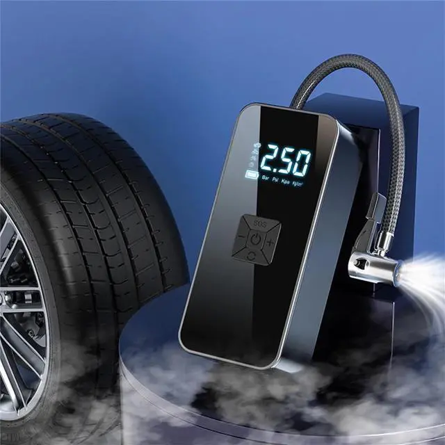 Alt view image 6 of 6 - 12V Portable Digital Pressure Gauge Tire Pump & inflator - Black