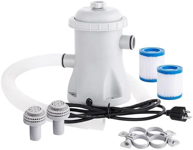 Alt view image 7 of 7 - Lightweight 330 GPH Pool Electric Pump with Filter Cartridge, ABS Gray