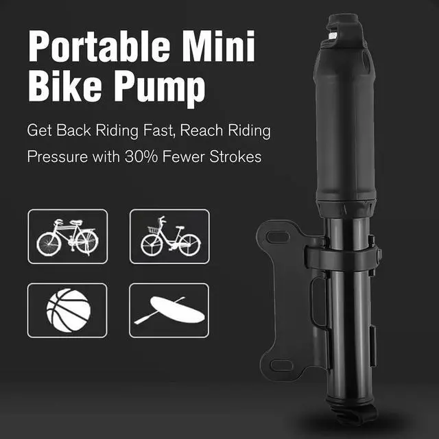 Alt view image 5 of 6 - Mini Bike Pump for All Bike Tires with Presta to Schrader Valve Cable, Retail Packaging