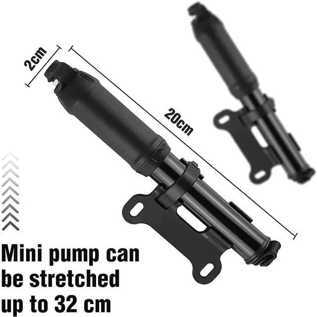 Alt view image 6 of 6 - Mini Bike Pump for All Bike Tires with Presta to Schrader Valve Cable, Retail Packaging
