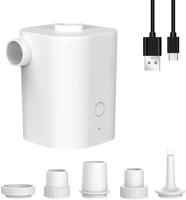 Main image of 2500mAh Battery Rechargeable Electric Air Pump - Quick Inflation/Deflation, 5 Nozzles, Portable, Swimming Rings, Air Mattress Pump for Outdoor