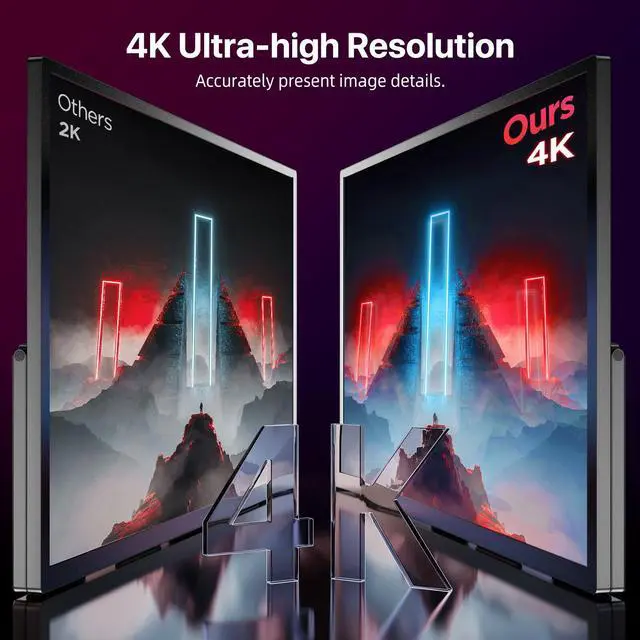Alt view image 3 of 7 - UPERFECT 18.4" 4K Portable Monitor Ultra HD Gaming Display HDMI Type C*2 Laptop Screen UHD Gaming Monitor 10Bit Adjustable Stand
