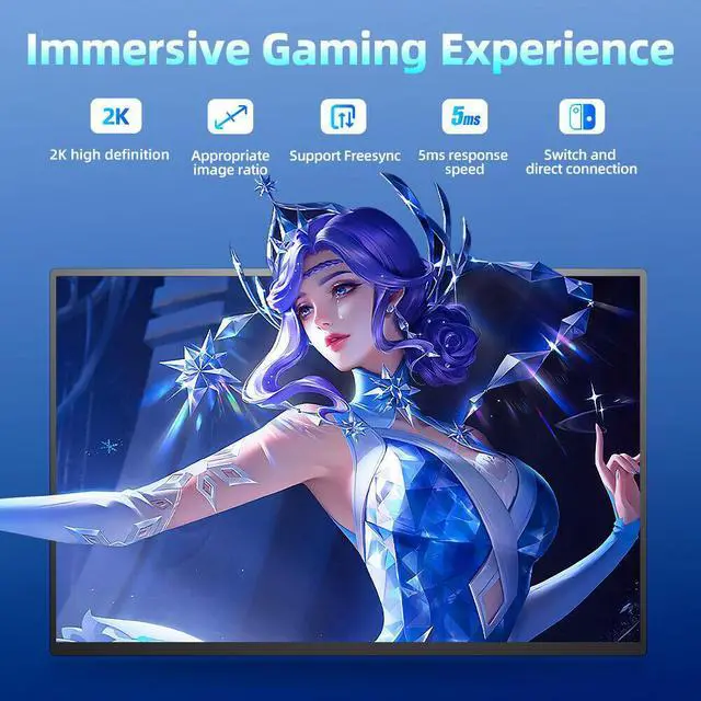 Alt view image 5 of 7 - UPERFECT Portable Monitor 16 Inch 2K 60HZ 2560x1600 QHD Screen HDR LCD Display 16:10 Screen with VESA Mountable