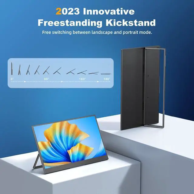 Alt view image 4 of 7 - UPERFECT 16 Inch Portable Monitor 2560*1600 2K QHD Second LCD Display w/ VESA & Integrated Stand