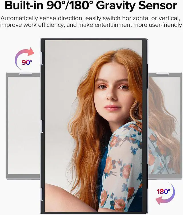 Alt view image 4 of 7 - UPERFECT Dual Monitor 18.5" Stacked Triple Monitor Folding Travel Monitor w/VESA