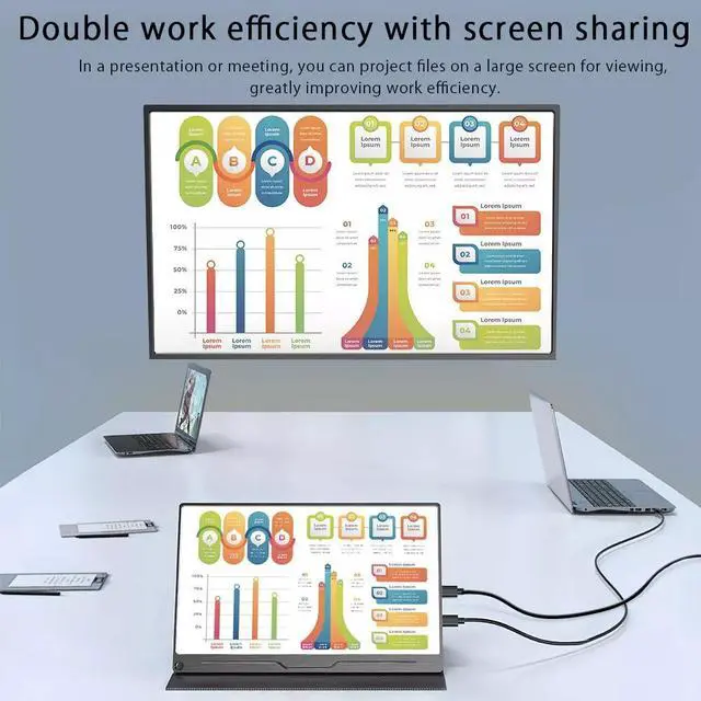 Alt view image 5 of 7 - UPERFECT 17.3" Portable Monitor 1920*1080 FHD Ultra Slim HDR Full HD Second Screen Mini DP Display with VESA